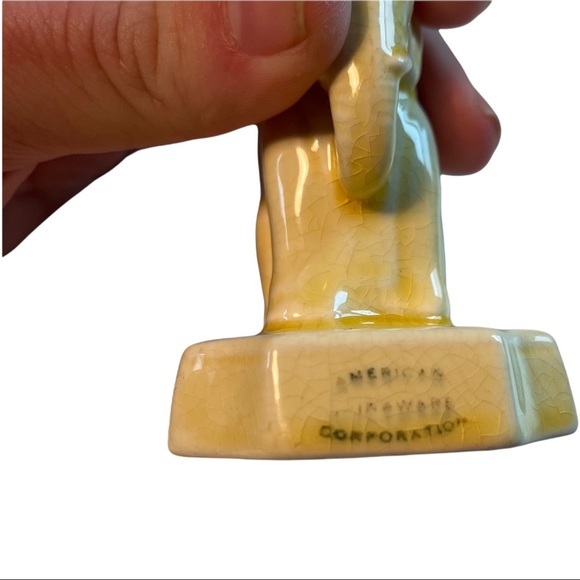 Vtg American Chinaware Corporation Ceramic Yellow Elephant Ohio USA Pottery 3.5” - Picture 7 of 9